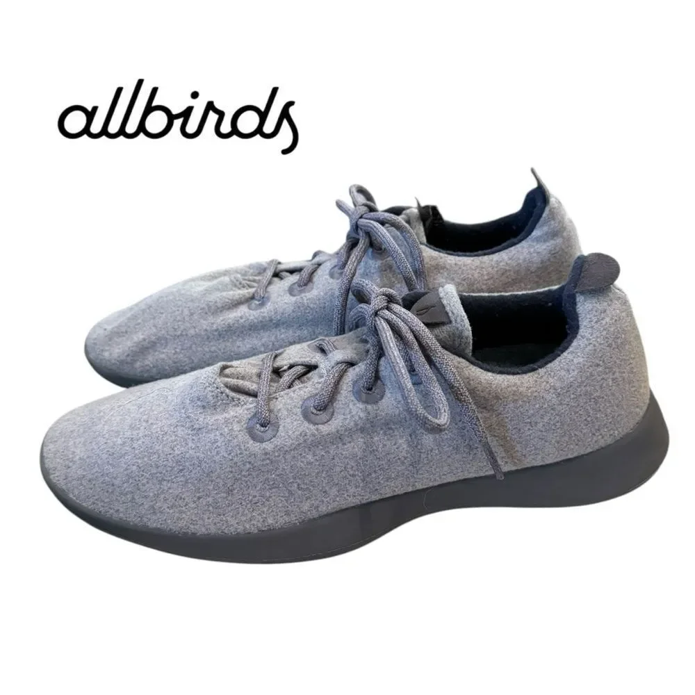 Allbirds Men's Wool Runner Grey Lace-up Sneakers 12
